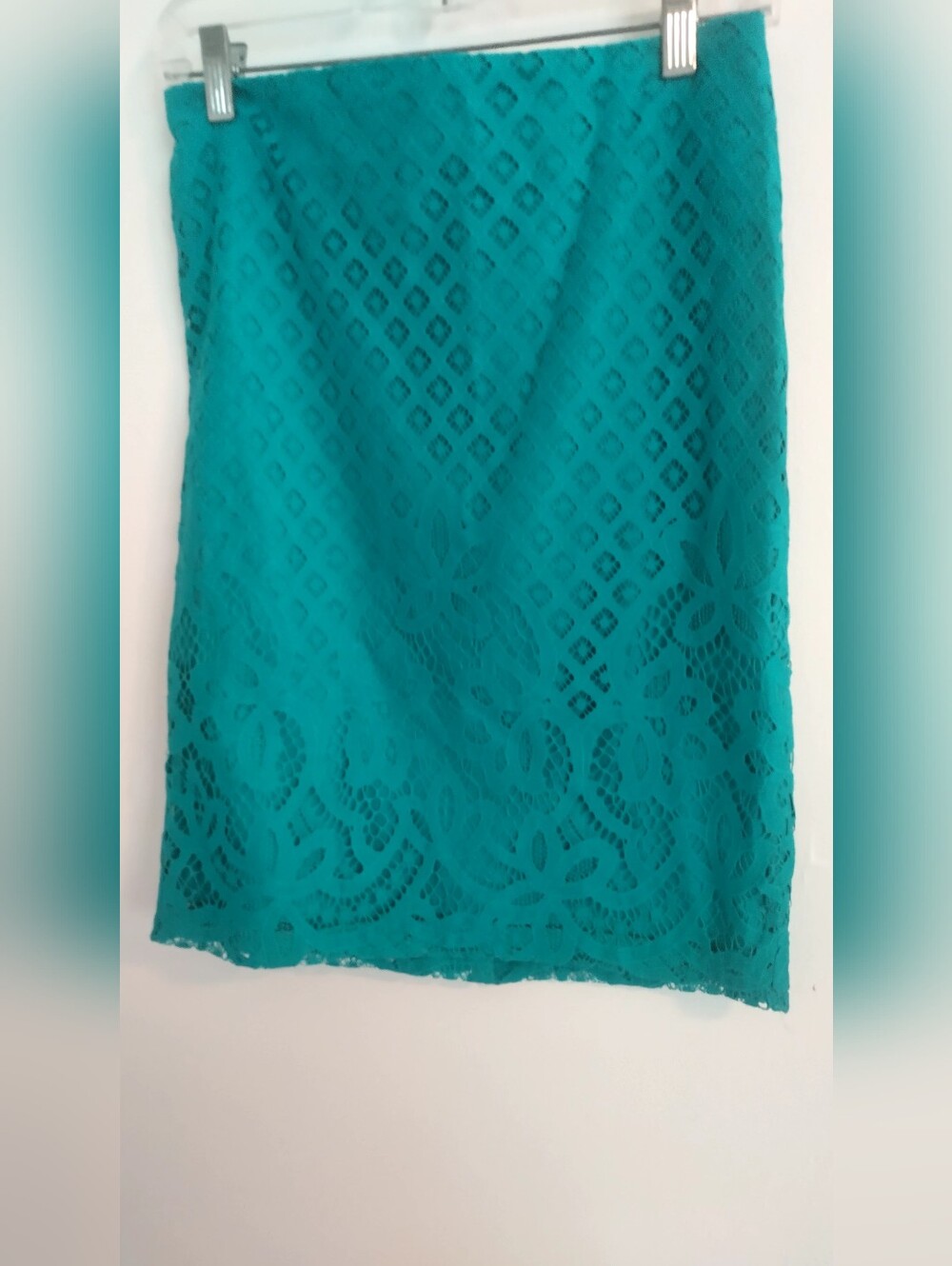 LOFT Teal Lace Pencil Skirt Size 4 Petite
